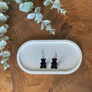 Handmade‎ black gummy bear earrings